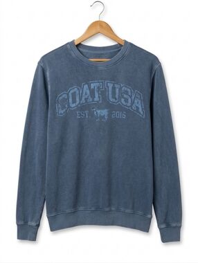 Goat USA  Blue Graphic Crewneck Sweatshirt Unisex~Size Small